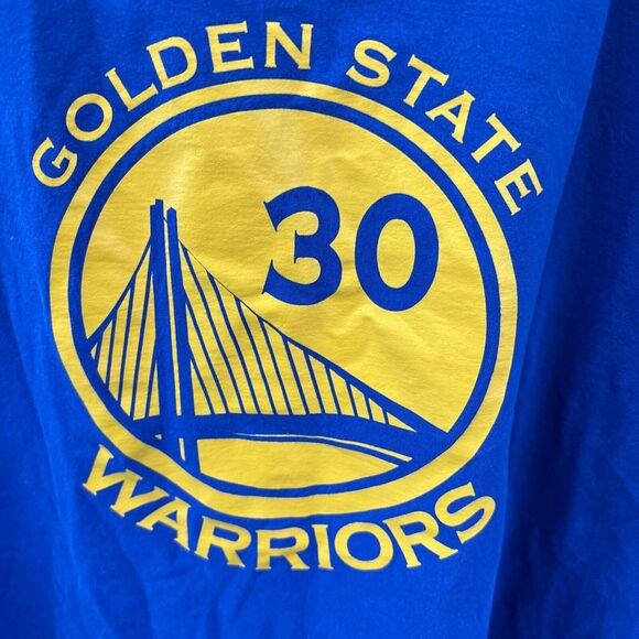 Adidas The Go To Tee Adult Men 2XL Blue Golden State Warriors #30 Curry Cotton - Picture 5 of 9